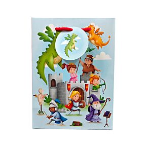 Sac Cadeau - Chevaliers & Dragons (Moyen)