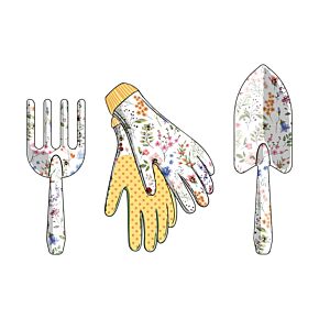 Set de Jardinage 3 outils Pelle, Griffe et Gants - Nectar Meadows 
