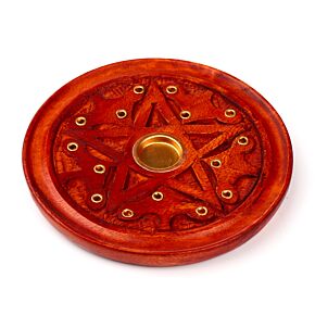 Porte Encens Attrape-cendres en Bois de manguier avec Etoile sculptée