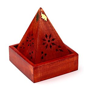 Brûleur d'Encens pyramidal Eléphant en Bois de manguier