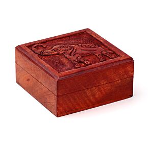 Boîte à bijoux En Bois de Manguier Eléphant sculpté