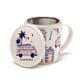 Mug Porcelaine avec Infuseur et Couvercle -  Volkswagen Van Bus Combi VW T1 Explore More 