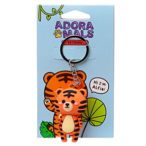 Porte-clés 3D Alfie le Tigre en PVC - Adoramals 