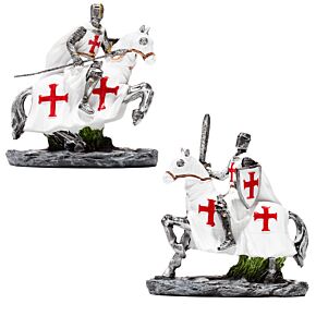 Chevalier des Croisades défenseur à dos de cheval