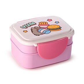 Boite Repas Bento Compartimentée avec couverts - Pusheen le Chat Cœur 