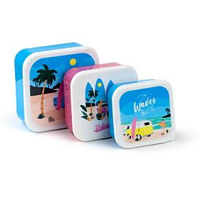 Lot de 3 Boîtes Repas Volkswagen - Van Bus Combi VW T1 The Waves are Calling M/L/XL
