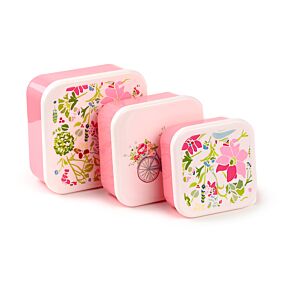 Lot de 3 Boites Repas M/L/XL - Julie Dodsworth Fleurs Rosées