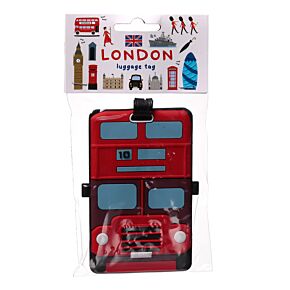 Étiquette à bagage London Icons - Bus Rouge de Londres Angleterre 
