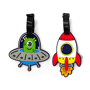 Lot de 2 Etiquettes de Bagage en PVC - Space Cadets Patrouilleur de l'Espace