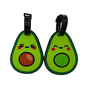 Lot de 2 Etiquettes de Bagage en PVC - Foodiemals Avocat 