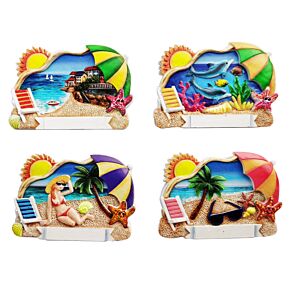 Aimant Souvenir 3D Bord de Mer - Parasol