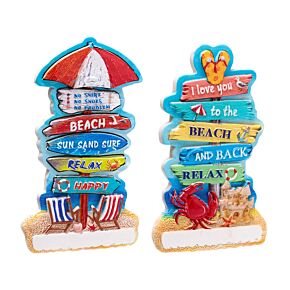 Aimant Souvenir 3D Bord de Mer - Panneaux Plage