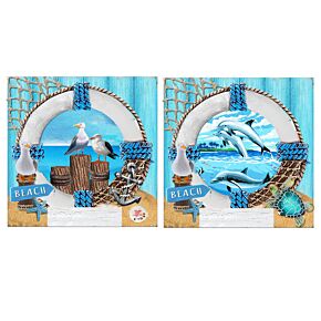 Aimant Souvenir 3D Bord de Mer - Bouée de Sauvetage Bleue