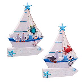 Aimant Souvenir 3D Bord de Mer - Panneau Voilier et Vie Marine