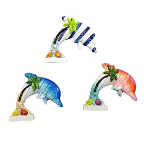 Aimant Souvenir 3D - Bord de Mer Dauphin Ile tropicale