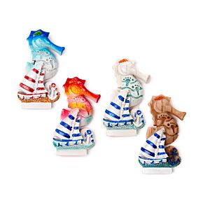 Aimant Souvenir 3D - Bord de Mer Hippocampe et Voilier Aimant Souvenir 3D - Bord de Mer Hippocampe et Voilier