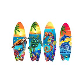 Aimant Souvenir 3D - Planche de Surf Couché de Soleil