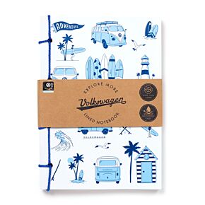 Bloc-notes A5 en papier de pierre - Volkswagen Van Bus Combi VW T1 Explore More Beach Life