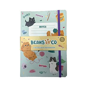 Bloc-notes A5 en papier recyclé - Beans & Co Chats