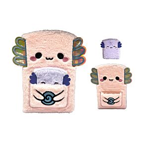 Bloc-notes Peluché avec Mini Bloc-notes dans poche - Adoramals Maddie l'Axolotl 