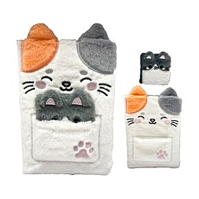 Bloc-notes Peluché avec Mini Bloc-notes dans poche - Adoramals Lola la Minette 