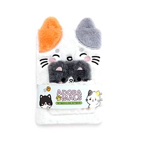 Bloc-notes Peluché avec Mini Bloc-notes dans poche - Adoramals Lola la Minette 