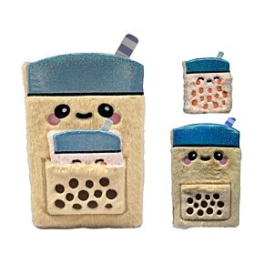 Bloc-notes Peluché avec Mini Bloc-notes dans poche - Foodiemals Bubble Tea