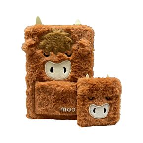Bloc-notes Peluché avec Mini Bloc-notes dans poche - Vache des Highland