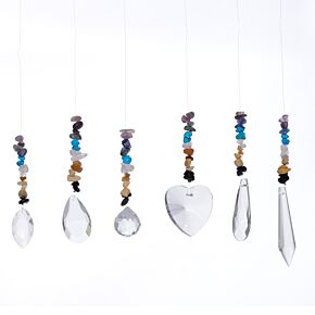 Crystal Chakra Capteur de Lumière avec Pierres Semi-Précieuses