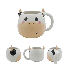Mug en Céramique - Tête de Vache Noire et Blanche 