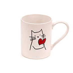 Mug en grès - Chat avec Cœur 