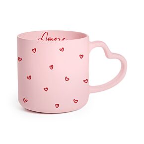 Mug en Porcelaine à Anse Décorée Cœur - Amore