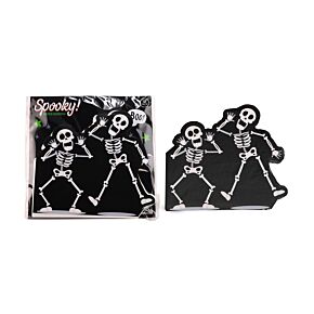 Lot de 12 Serviettes en Papier 3 plis - Halloween Squelette