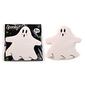 Lot de 12 Serviettes en Papier 3 plis - Halloween Fantôme 