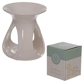Brûleur à Huile et Fondant de Cire - Blanc Vernis à Trois Ouvertures