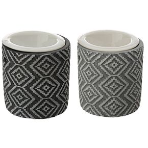 Bruleur à Huile en Béton Gris avec Coupelle en Céramique