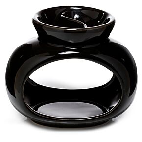 Brûleur à Huile et Fondant de Cire avec Séparation - Noir à Forme Ovale