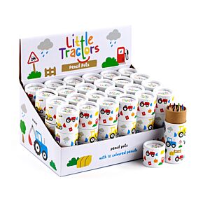 Pot à 12 Crayons de Couleur Little Tractors - Tracteur de Ferme