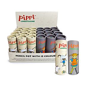 Pot à 12 Crayons de Couleur - Pippi Longstocking Fifi Brindacier