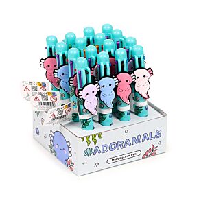Stylo Multi-couleur avec Charme - Adoramals Maddie l'Axolotl (6 Couleurs)