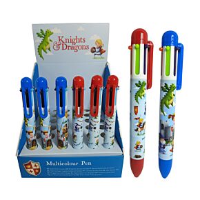 Stylo Multi-couleur (6 Couleurs) - Knights & Dragons Chevaliers & Dragons