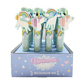 Stylo Multi-couleur avec Charme - Unicorn Magic Licorne (6 Couleurs)