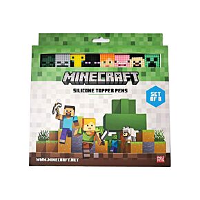Lot de 8 Stylos Pointe Fine avec embout silicone - Minecraft 