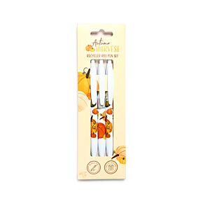 Lot de 3 Stylos en plastique recyclé (RABS) Récolte d'Automne - Récolte d'Automne