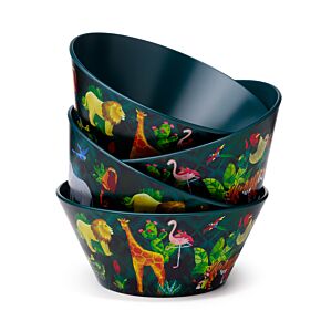 Ensemble 4 Bols en Plastique Recyclés rPET Animal Kingdom