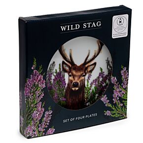 Ensemble de 4 assiettes à pique-nique en Plastique Recyclé rPET Wild Stag - Cerf