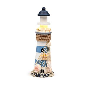 Phare à LED avec Coquillages - Souvenir Seaside Bord de Mer 