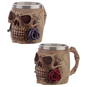 Chope de Décoration Skull and Roses - Crâne