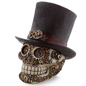 Crâne de Décoration Steam Punk - Chapeau Haut de Forme