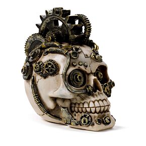 Crâne de Décoration - Steampunk avec Rouages et Ressorts